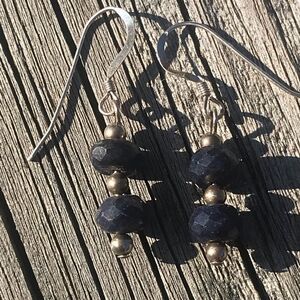 Sapphire and Sterling Silver Eaarrings, NWT, 1.5”